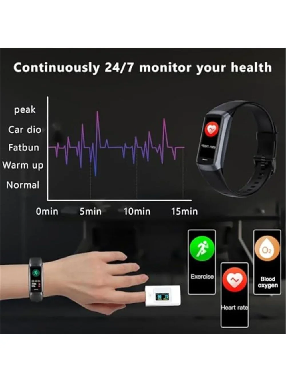 Fitness Tracker Activity Tracker Smart Watch 1.10''AMOLED Touch Color Screen